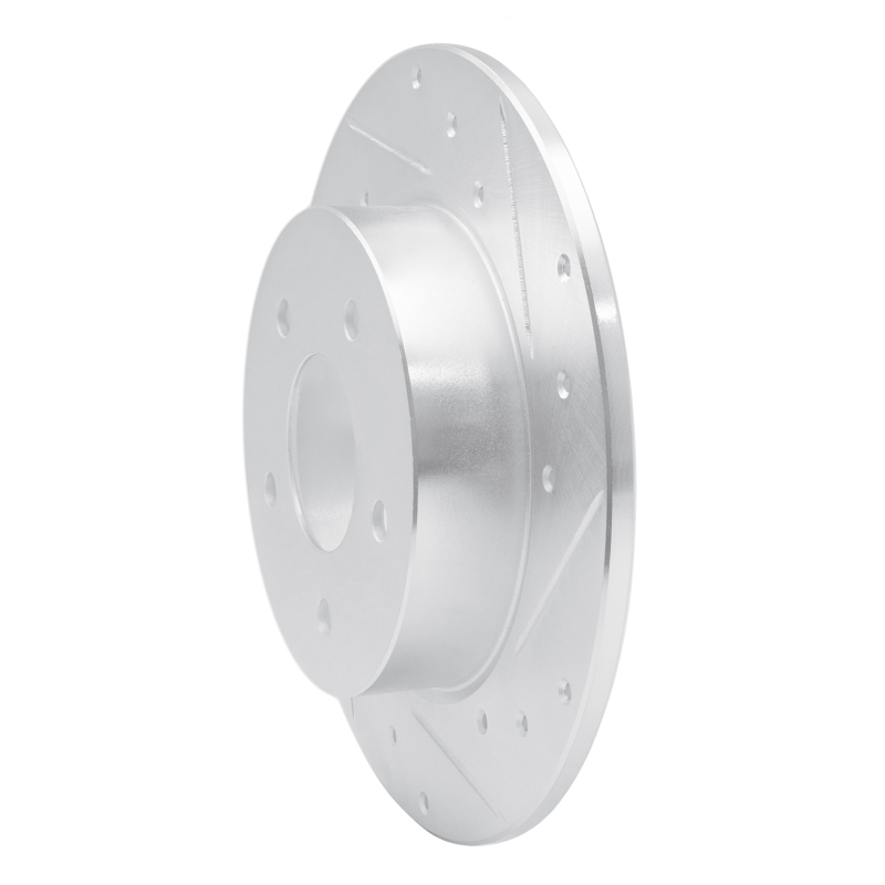 Nissan Kicks Brake Rotor (1) - Rear Right - R1 Concepts - Drilled & Slotted - Silver - `19-`25